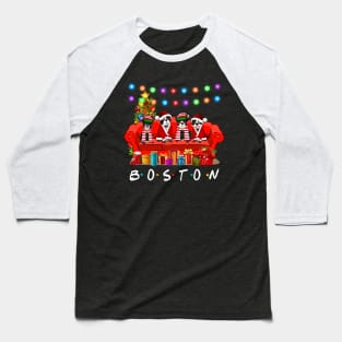 Friends Boston Terrier Merry Christmas Sweatershirt Baseball T-Shirt